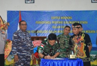 Danlanud Anang Busra Kolonel Pnb Toto Ginanto saat Coffee Morning 