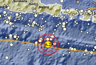 Titik gempa bumi di Jember