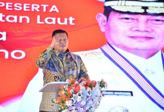 Kasal Laksamana TNI Yudo Margono pada pembukaan acara kejuaraan memancing tingkat dunia Likupang North Sulawesi International Fishing Competition (LNSIFC) 2022, Menado, Sulawasi Utara, Rabu (15/09).