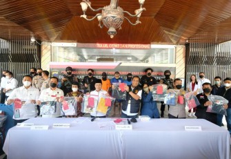 Konferensi Pers Polda Jaten di Markas Polda Jateng, Jalan Pahlawan Semarang, Rabu (7/9).