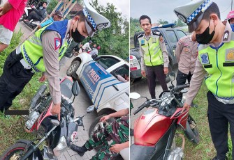 Personel Sat Lantas Polresta Tangerang saat olah TKP