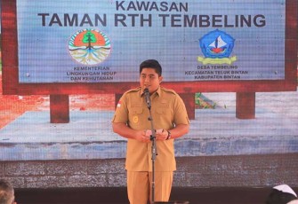 Bupati Bintan Roby Kurniawan saat Resmikan Taman RTH Tembeling Tanjung