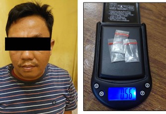 Tersangka dan barang bukti saat diamankan
