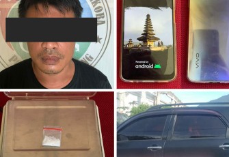 Tersangka dan barang bukti saat diamankan