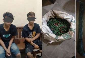 Tersangka dan barang bukti saat diamankan