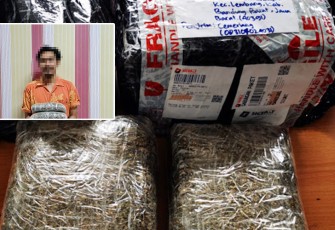 Tersangka dan barang bukti saat diamankan