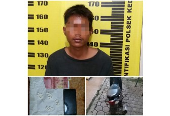 Tersangka dan barang bukti saat diamankan