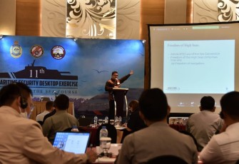Ajang latihan dengan tajuk Maritime Security Desktop Exercie (MSDE) di Jakarta Pusat, Rabu (8/6/2022). 