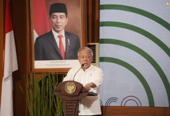 Menteri PUPR Basuki Hadimuljono dalam acara puncak Creative Infrastructure Financing (CreatiFF) Day 2022 di Jakarta, Kamis (1/12/2022). 