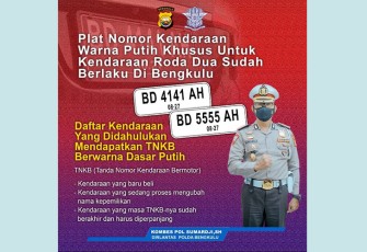 TNKB Motor Warna Putih Resmi Diberlakukan