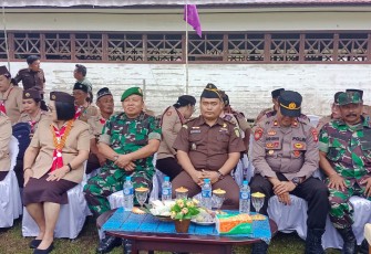 Pabung Gumas saat Hadiri Apel Peringatan Hari Pramuka ke-61 