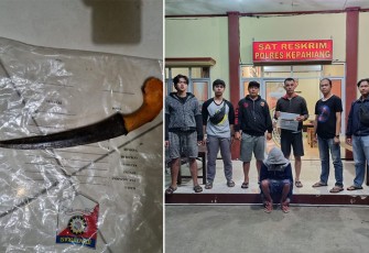Tersangka dan barang bukti saat diamankan