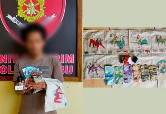 Tersangka dan barang bukti saat diamankan
