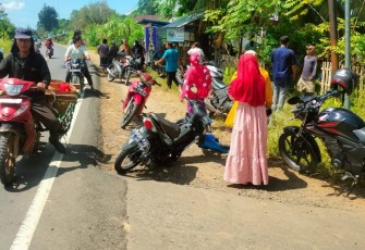 Situasi di lokasi pasca terjadi kecelakaan