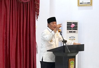 Wagub Bengkulu Rosjonsyah saat hadir dalam Rakor TKPK di Balai Daerah Pemkab Seluma, (31/03/2022)