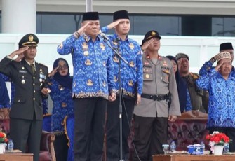 Pemkab Pesibar saat Gelar Upacara Hari Pahlawan Tahun 2022 dan HUT Korpri ke-51