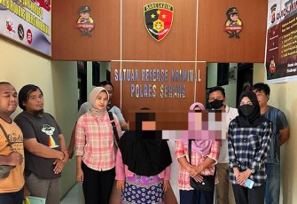 Dua Orang Penyalur TKI Non Prosedural saat Diamankan Satreskrim Polres Serang