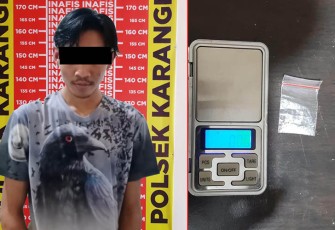 Tersangka dan barang bukti saat diamankan
