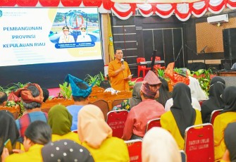 Gubernur Ansar saat memberikan kuliah umum dengan tema "Peran Pemuda Untuk Kepri di Masa Depan" di Gedung Nasional, Tanjung Balai Karimun, Sabtu (29/10). 