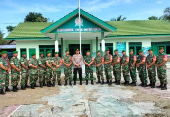 Pabung Gumas saat Terima Kunjungan Kapolres Sebagai Wujud Sinergitas TNI-Polri di Wilayah 