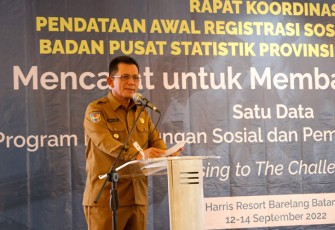 Gubernur Kepri saat Buka Rakor Registrasi Sosial Ekonomi 
