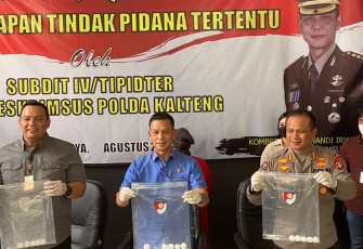 Press Conference Polda Kalteng, Selasa (30/8/2022) siang.