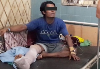 Tersangka saat diamankan petugas