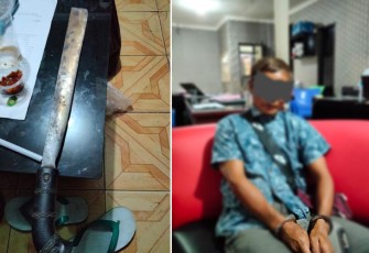 Tersangka dan barang bukti saat diamankan