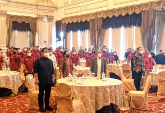 Ketua DPR RI, Puan Maharani saat menghadiri Kick Off Meeting P20, di Hotel Mariot Surabaya. 