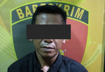 Terduga pelaku saat diamankan.