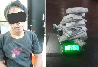Tersangka dan barang bukti saat diamankan