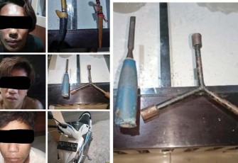 Tersangka dan barang bukti saat diamankan