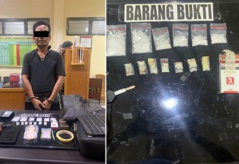 Tersangka dan barang bukti saat diamankan