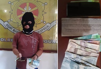 Pelaku dan barang bukti saat diamankan