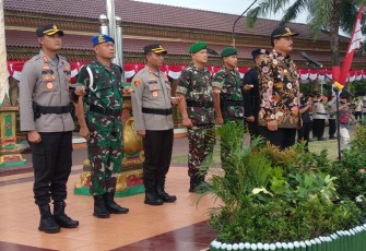 TNI-Polri Madiun saat Lakukan Apel Gelar Pasukan.