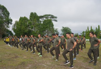  Jajaran Korem 121/Abw saat Gelar Senam Bersama