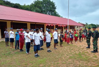 Bentuk Karakter Anak Diwilayah Pedalaman Perbatasan Satgas Pamtas Statis RI-PNG Yonif 111/KB Siap Memberikan Tenaga Pendidik