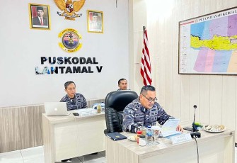 Wadan Lantamal V Ikuti Rakor Renaku II dan Apel Komandan Satuan Secara Vidcon