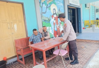 Polsek Jajaran Polres Bengkulu Selatan saat Laksanakan Pam Ibadah Minggu Aman