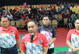 Kasad Jenderal TNI Agus Subiyanto, saat membuka Gelaran Kasad Cup Badminton Exhibition Match 2023 di Hall Arena Gelora Bung Karno (GBK), Minggu (29/10/2023)