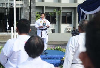 Kasal saat Buka Latihan Sabuk Hitam Karate Gokasi