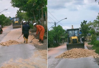 Jalan Peting-Sumber yang dikerjakan PT Petrowell dari program TJSP Pertamina EP Cepu Field Zona 11 yang sudah mencapai 99 %.