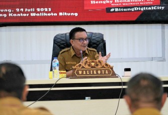 Walikota Bitung saat memberikan sambutan 