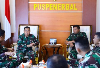 Danpuspenerbal saat Terima Kunjungan Kerja Kabaranahan Kemhan RI, Sabtu (12/8/2023).