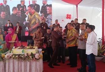 Syukuran Hari Bakti Adhyaksa di halaman di Kejari Binjai, Jalan T. Amir Hamzah, Kelurahan Jati Makmur, Kecamatan Binjai Utara, Sabtu (22/07/2023).
