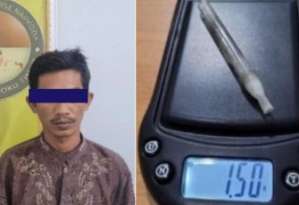 Tersangka dan barang bukti saat diamankan