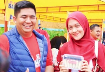 Bupati Bintan Roby Kurniawan saat melaunching gerakan Bangga Beli Buatan Bintan (B4) 