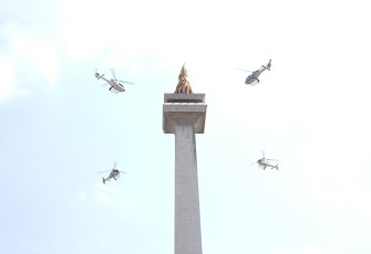 Gladi Bersih Upacara Parade dan Defile HUT Ke-78 TNI Tahun 2023, di Silang Monas, Jakarta Pusat, Selasa (3/10/2023).
