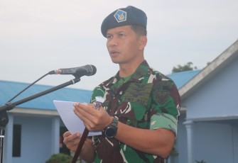 Danlanud Sugiri Sukani Letkol Pnb Supardo Butarbutar saat membacakan amanat Kasau