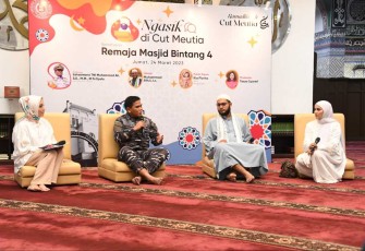 Kasal Laksamana TNI Muhammad Ali saat talk show di masjid Cut Meutia Jakarta 